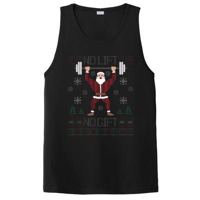 No Lift No Gift Ugly Christmas Sweater Gym Coach Santa Claus PosiCharge Competitor Tank