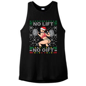 No Lift No Gift Ugly Christmas Sweater Miss Santa Gym Booty Cute Gift Ladies PosiCharge Tri-Blend Wicking Tank