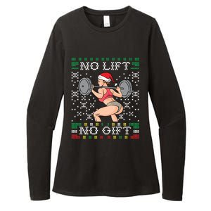 No Lift No Gift Ugly Christmas Sweater Miss Santa Gym Booty Cute Gift Womens CVC Long Sleeve Shirt