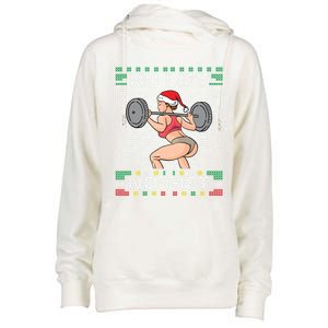 No Lift No Gift Ugly Christmas Sweater Miss Santa Gym Booty Cute Gift Womens Funnel Neck Pullover Hood