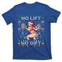 No Lift No Gift Ugly Christmas Sweater Miss Santa Gym Booty Cute Gift T-Shirt