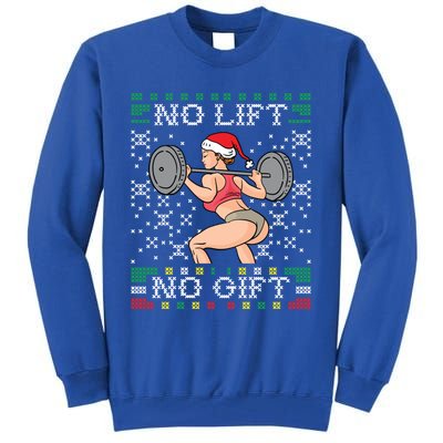 No Lift No Gift Ugly Christmas Sweater Miss Santa Gym Booty Cute Gift Tall Sweatshirt