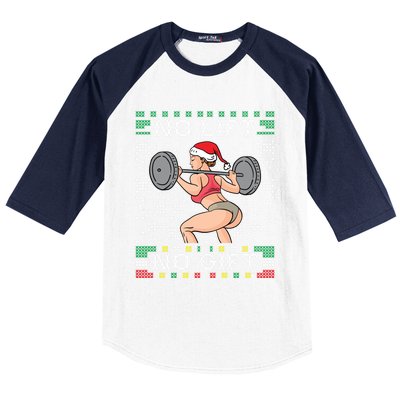 No Lift No Gift Ugly Christmas Sweater Miss Santa Gym Booty Cute Gift Baseball Sleeve Shirt