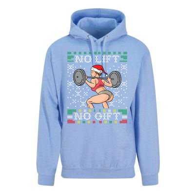 No Lift No Gift Ugly Christmas Sweater Miss Santa Gym Booty Cute Gift Unisex Surf Hoodie