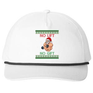 No Lifts No Funny Gift Merry Liftmas Gym Ugly Christmas Gift Snapback Five-Panel Rope Hat