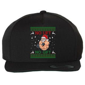 No Lifts No Funny Gift Merry Liftmas Gym Ugly Christmas Gift Wool Snapback Cap