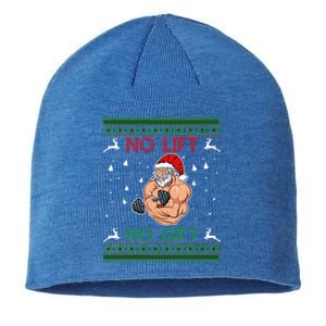 No Lifts No Funny Gift Merry Liftmas Gym Ugly Christmas Gift Sustainable Beanie