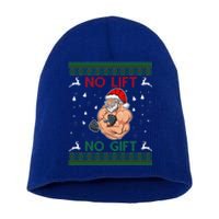 No Lifts No Funny Gift Merry Liftmas Gym Ugly Christmas Gift Short Acrylic Beanie