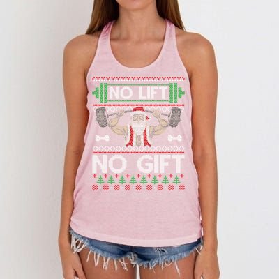 No Lift No Gift No Lift No Gift Christmas Swea Women's Knotted Racerback Tank