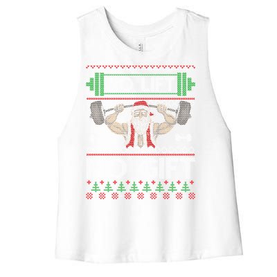 No Lift No Gift No Lift No Gift Christmas Swea Women's Racerback Cropped Tank