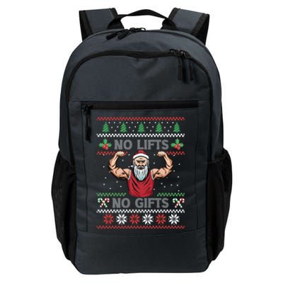 No Lifts No Funny Gift Funny Santa Fitness Ugly Sweater Gift Daily Commute Backpack