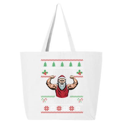 No Lifts No Funny Gift Funny Santa Fitness Ugly Sweater Gift 25L Jumbo Tote