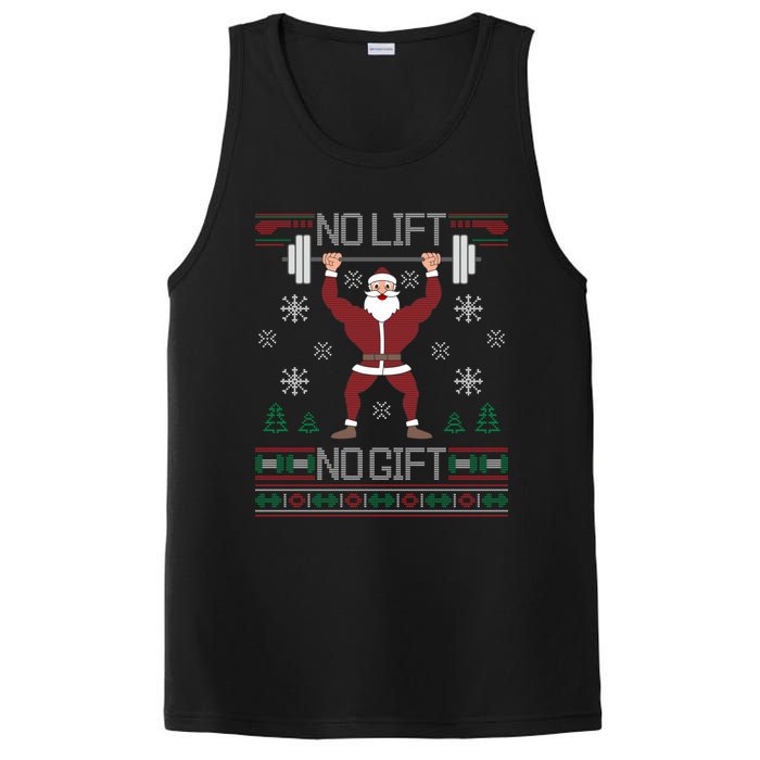 No Lift No Gift Ugly Christmas Sweater Gym Santa Long Sleeve Long Sleeve TShirt PosiCharge Competitor Tank