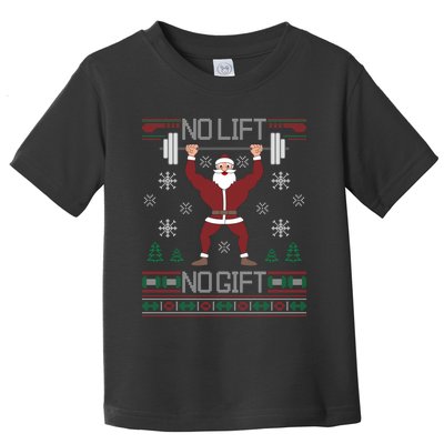 No Lift No Gift Ugly Christmas Sweater Gym Santa Long Sleeve Long Sleeve TShirt Toddler T-Shirt