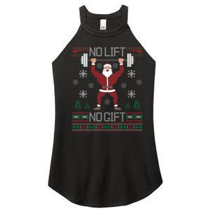 No Lift No Gift Ugly Christmas Sweater Gym Santa Long Sleeve Long Sleeve TShirt Women's Perfect Tri Rocker Tank