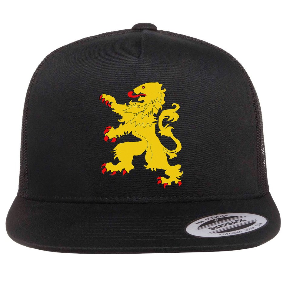 Netherlands Lion Nederland Oranje Crest Dutch Pride Roots Flat Bill Trucker Hat