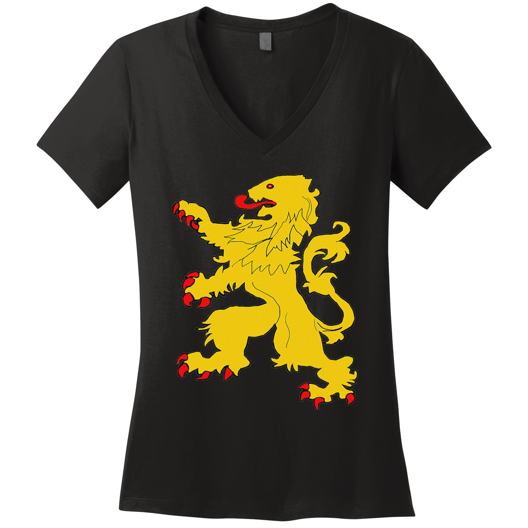 Netherlands Lion Nederland Oranje Crest Dutch Pride Roots Women's V-Neck T-Shirt