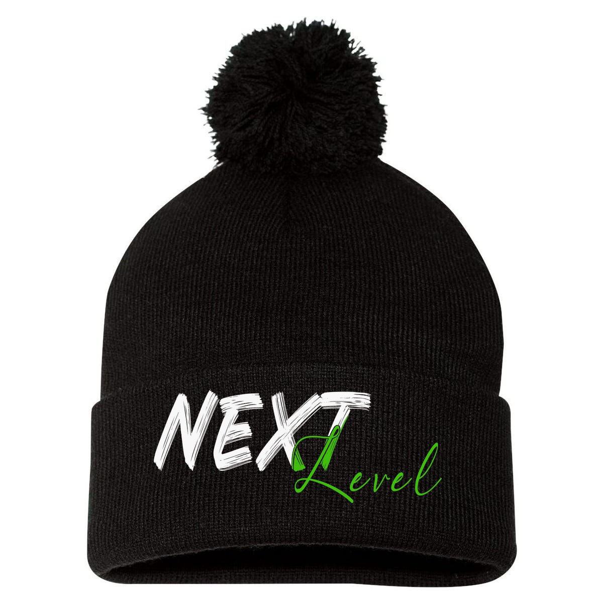 Next Level Pom Pom 12in Knit Beanie
