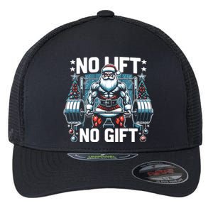 No Lift No Gift Santa Claus Christmas Gym Bodybuilding Flexfit Unipanel Trucker Cap