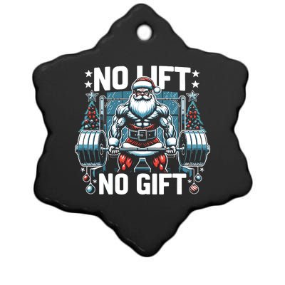 No Lift No Gift Santa Claus Christmas Gym Bodybuilding Ceramic Star Ornament