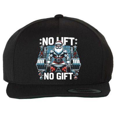 No Lift No Gift Santa Claus Christmas Gym Bodybuilding Wool Snapback Cap