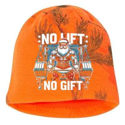 No Lift No Gift Santa Claus Christmas Gym Bodybuilding Kati - Camo Knit Beanie