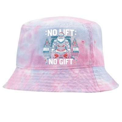 No Lift No Gift Santa Claus Christmas Gym Bodybuilding Tie-Dyed Bucket Hat