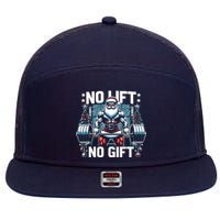 No Lift No Gift Santa Claus Christmas Gym Bodybuilding 7 Panel Mesh Trucker Snapback Hat