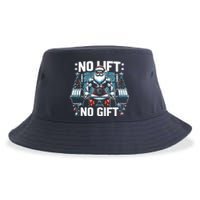 No Lift No Gift Santa Claus Christmas Gym Bodybuilding Sustainable Bucket Hat