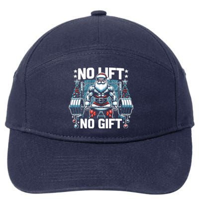 No Lift No Gift Santa Claus Christmas Gym Bodybuilding 7-Panel Snapback Hat