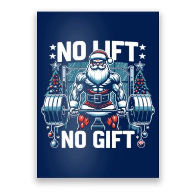 No Lift No Gift Santa Claus Christmas Gym Bodybuilding Poster