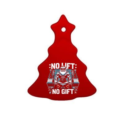 No Lift No Gift Santa Claus Christmas Gym Bodybuilding Ceramic Tree Ornament