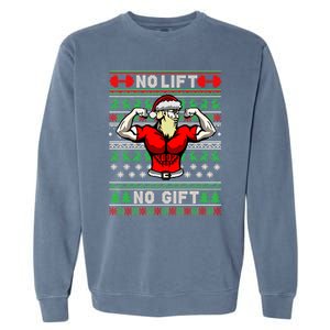 No Lift No Gift Ugly Christmas Garment-Dyed Sweatshirt