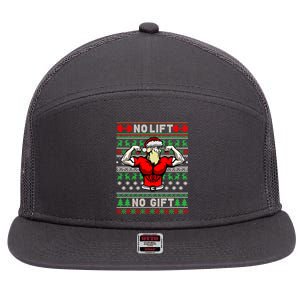 No Lift No Gift Ugly Christmas 7 Panel Mesh Trucker Snapback Hat