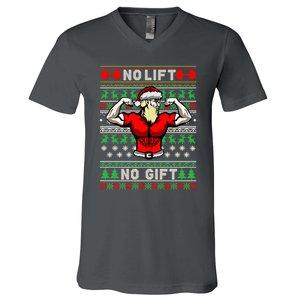 No Lift No Gift Ugly Christmas V-Neck T-Shirt