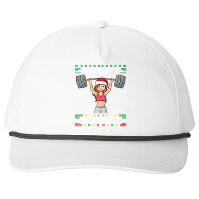 No Lift No Gift Ugly Christmas Sweater Gym Miss Santa Claus Funny Gift Snapback Five-Panel Rope Hat