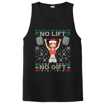 No Lift No Gift Ugly Christmas Sweater Gym Miss Santa Claus Funny Gift PosiCharge Competitor Tank