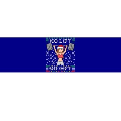 No Lift No Gift Ugly Christmas Sweater Gym Miss Santa Claus Funny Gift Bumper Sticker