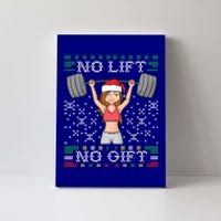 No Lift No Gift Ugly Christmas Sweater Gym Miss Santa Claus Funny Gift Canvas