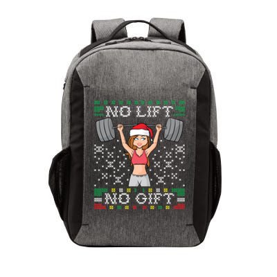 No Lift No Gift Ugly Christmas Sweater Gym Miss Santa Claus Funny Gift Vector Backpack