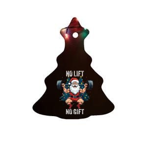 No Lift No Gift Santa Claus Christmas Gym Bodybuilding Ceramic Tree Ornament