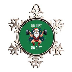 No Lift No Gift Santa Claus Christmas Gym Bodybuilding Metallic Star Ornament