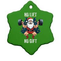 No Lift No Gift Santa Claus Christmas Gym Bodybuilding Ceramic Star Ornament