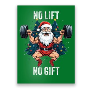 No Lift No Gift Santa Claus Christmas Gym Bodybuilding Poster