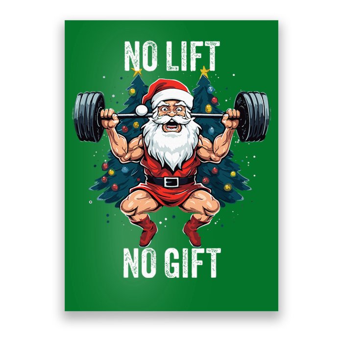 No Lift No Gift Santa Claus Christmas Gym Bodybuilding Poster