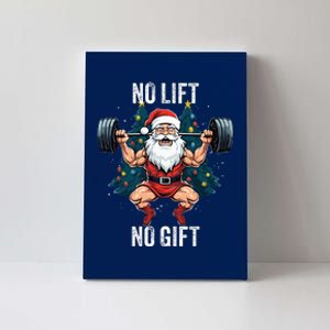 No Lift No Gift Santa Claus Christmas Gym Bodybuilding Canvas