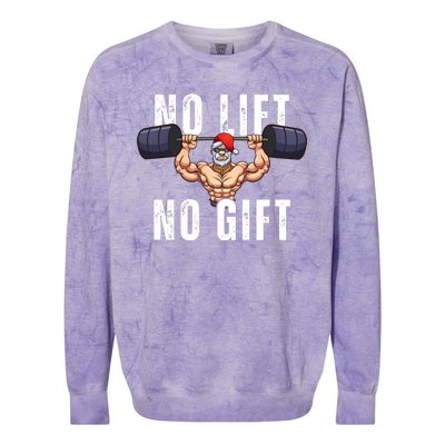 No Lift No Gift Funny Santa Gym Colorblast Crewneck Sweatshirt