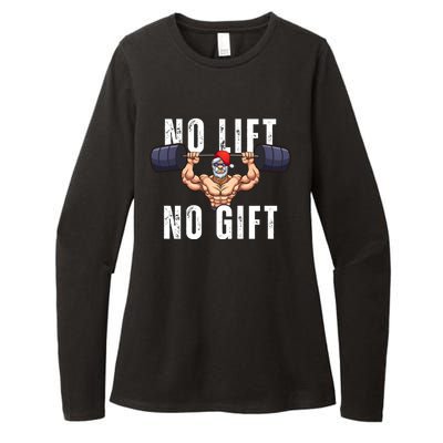 No Lift No Gift Funny Santa Gym Womens CVC Long Sleeve Shirt