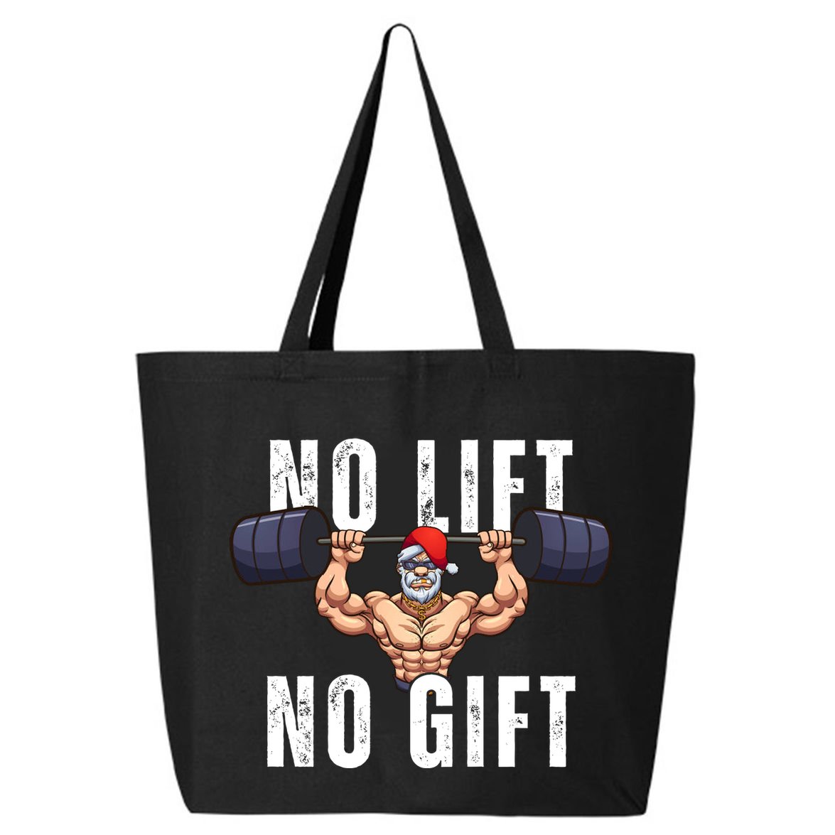 No Lift No Gift Funny Santa Gym 25L Jumbo Tote