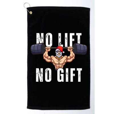 No Lift No Gift Funny Santa Gym Platinum Collection Golf Towel